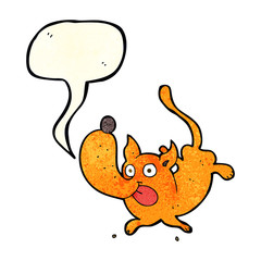 cartoon funny dog with speech bubble