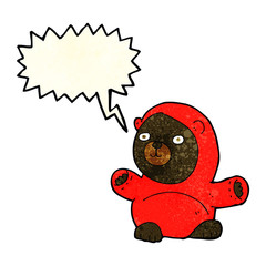 cute cartoon black bear with speech bubble