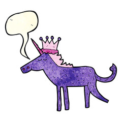 cartoon unicorn with speech bubble