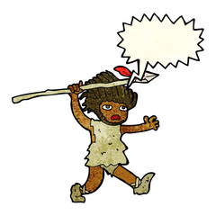 cartoon caveman with speech bubble