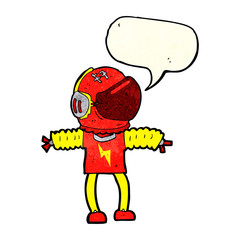cartoon astronaut with speech bubble