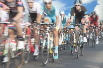 Photo sur Plexiglas Vélo Cyclistes, flou de mouvement