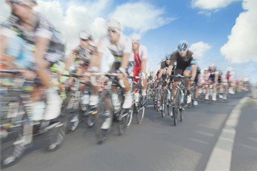 Cyclists, motion blur