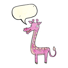 cartoon giraffe with speech bubble