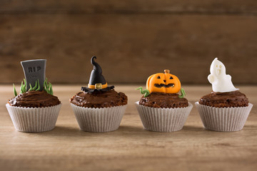 Halloween cupcakes background