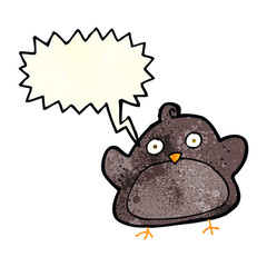 cartoon bird with speech bubble