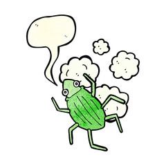 cartoon bug with speech bubble