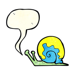 cartoon snail with speech bubble