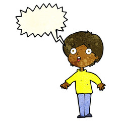 cartoon surprised man with speech bubble