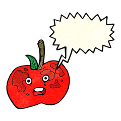 cartoon apple with speech bubble