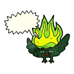 Obraz premium cartoon spooky vampire bat with speech bubble