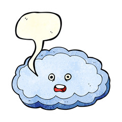 cartoon decorative cloud with speech bubble