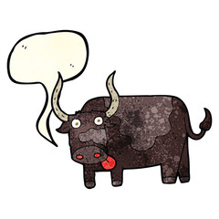 cartoon bull with speech bubble