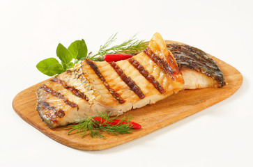 Grilled carp fillets