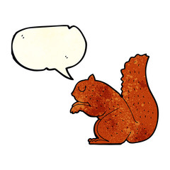cartoon squirrel with speech bubble