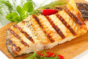 Grilled carp fillets
