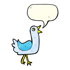 cartoon bird with speech bubble