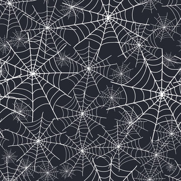 Vector Spiderweb Halloween Texture Seamless Pattern