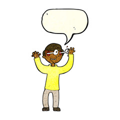 cartoon man with eyes popping out of head with speech bubble