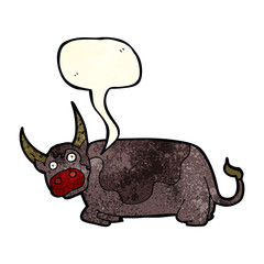 cartoon bull with speech bubble