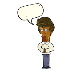 cartoon man staring with speech bubble