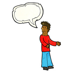 cartoon disgusted man with speech bubble