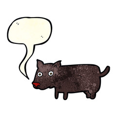 cartoon little dog with speech bubble