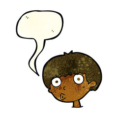 cartoon surprised boy with speech bubble