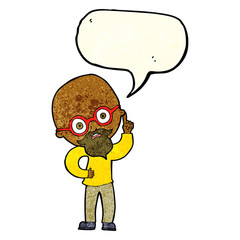 cartoon old man  with speech bubble