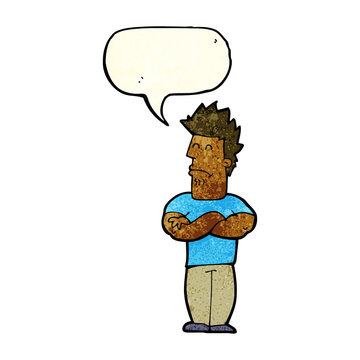 recommend clip art: cartoon sulking man with speech bubble
