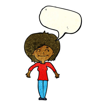 recommend clip art: cartoon woman shrugging shoulders with speech bubble