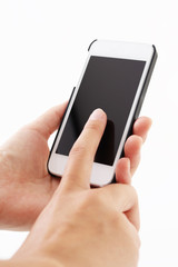 スマートフォンを操作する手