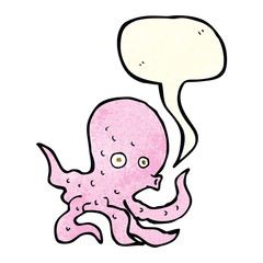 cartoon octopus with speech bubble