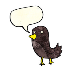 cartoon bird with speech bubble