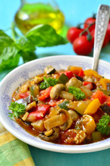 Ratatouille with mushrooms.
