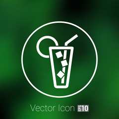 Vector icon of glass with a cocktail