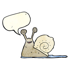 cartoon snail with speech bubble