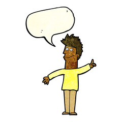cartoon man with idea with speech bubble