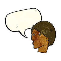 cartoon surprised face with speech bubble