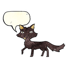 cartoon little wolf with speech bubble