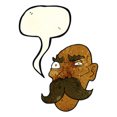cartoon angry old man with speech bubble