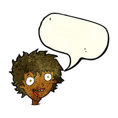 cartoon crazy excited woman with speech bubble