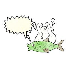 cartoon smelly fish with speech bubble
