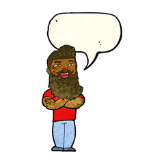 cartoon proud man with speech bubble
