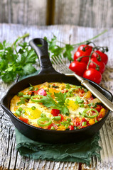 Shakshuka - traditional dish of israeli cuisine.