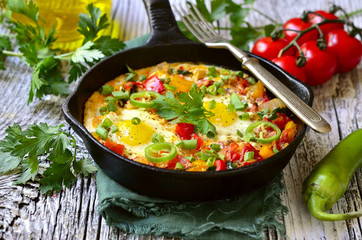 Shakshuka - traditional dish of israeli cuisine.