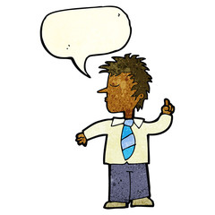 cartoon man making his point with speech bubble