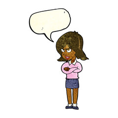 cartoon angry woman with speech bubble