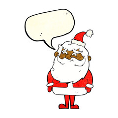 cartoon santa claus with speech bubble