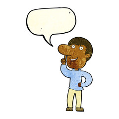 cartoon man with idea with speech bubble
